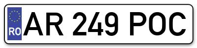 Placuta inmatriculare numar auto  AR-249-POC, AR 249 POC, AR249POC