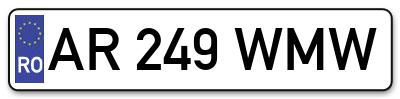 Placuta inmatriculare numar auto  AR-249-WMW, AR 249 WMW, AR249WMW