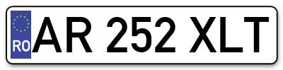 Placuta inmatriculare numar auto  AR-252-XLT, AR 252 XLT, AR252XLT
