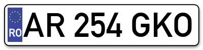 Placuta inmatriculare numar auto  AR-254-GKO, AR 254 GKO, AR254GKO
