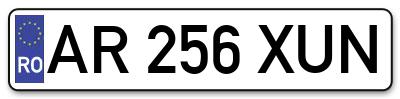 Placuta inmatriculare numar auto  AR-256-XUN, AR 256 XUN, AR256XUN