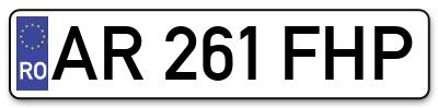 Placuta inmatriculare numar auto  AR-261-FHP, AR 261 FHP, AR261FHP