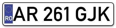 Placuta inmatriculare numar auto  AR-261-GJK, AR 261 GJK, AR261GJK
