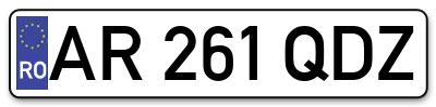 Placuta inmatriculare numar auto  AR-261-QDZ, AR 261 QDZ, AR261QDZ