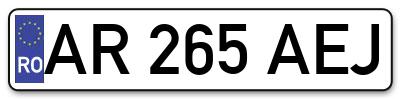 Placuta inmatriculare numar auto  AR-265-AEJ, AR 265 AEJ, AR265AEJ