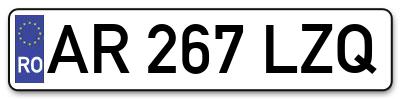 Placuta inmatriculare numar auto  AR-267-LZQ, AR 267 LZQ, AR267LZQ