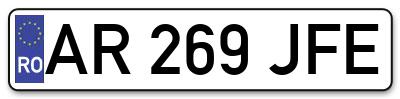 Placuta inmatriculare numar auto  AR-269-JFE, AR 269 JFE, AR269JFE