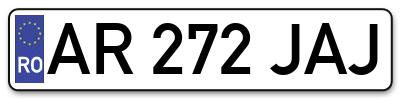 Placuta inmatriculare numar auto  AR-272-JAJ, AR 272 JAJ, AR272JAJ