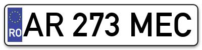 Placuta inmatriculare numar auto  AR-273-MEC, AR 273 MEC, AR273MEC
