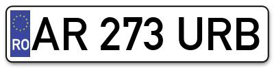Placuta inmatriculare numar auto  AR-273-URB, AR 273 URB, AR273URB