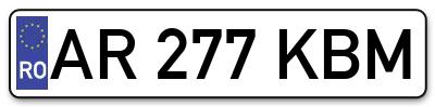 Placuta inmatriculare numar auto  AR-277-KBM, AR 277 KBM, AR277KBM