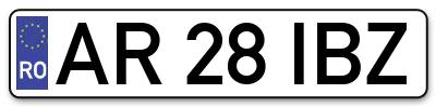 Placuta inmatriculare numar auto  AR-28-IBZ, AR 28 IBZ, AR28IBZ