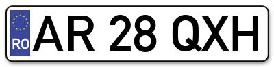 Placuta inmatriculare numar auto  AR-28-QXH, AR 28 QXH, AR28QXH