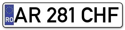 Placuta inmatriculare numar auto  AR-281-CHF, AR 281 CHF, AR281CHF