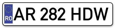 Placuta inmatriculare numar auto  AR-282-HDW, AR 282 HDW, AR282HDW