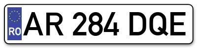Placuta inmatriculare numar auto  AR-284-DQE, AR 284 DQE, AR284DQE