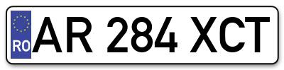 Placuta inmatriculare numar auto  AR-284-XCT, AR 284 XCT, AR284XCT