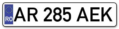 Placuta inmatriculare numar auto  AR-285-AEK, AR 285 AEK, AR285AEK
