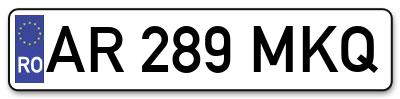 Placuta inmatriculare numar auto  AR-289-MKQ, AR 289 MKQ, AR289MKQ