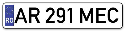 Placuta inmatriculare numar auto  AR-291-MEC, AR 291 MEC, AR291MEC