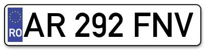 Placuta inmatriculare numar auto  AR-292-FNV, AR 292 FNV, AR292FNV