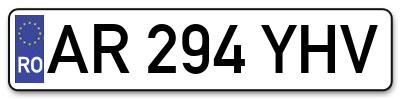 Placuta inmatriculare numar auto  AR-294-YHV, AR 294 YHV, AR294YHV