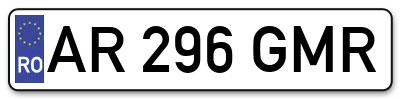 Placuta inmatriculare numar auto  AR-296-GMR, AR 296 GMR, AR296GMR