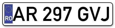 Placuta inmatriculare numar auto  AR-297-GVJ, AR 297 GVJ, AR297GVJ