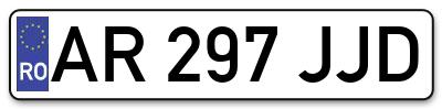 Placuta inmatriculare numar auto  AR-297-JJD, AR 297 JJD, AR297JJD