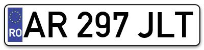 Placuta inmatriculare numar auto  AR-297-JLT, AR 297 JLT, AR297JLT