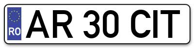 Placuta inmatriculare numar auto  AR-30-CIT, AR 30 CIT, AR30CIT