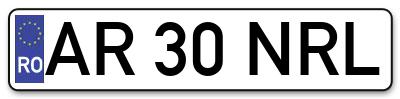 Placuta inmatriculare numar auto  AR-30-NRL, AR 30 NRL, AR30NRL