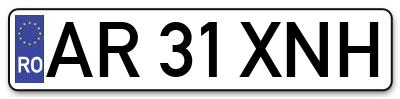 Placuta inmatriculare numar auto  AR-31-XNH, AR 31 XNH, AR31XNH
