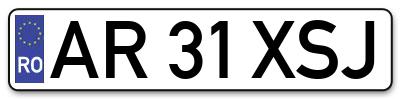 Placuta inmatriculare numar auto  AR-31-XSJ, AR 31 XSJ, AR31XSJ