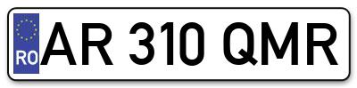 Placuta inmatriculare numar auto  AR-310-QMR, AR 310 QMR, AR310QMR