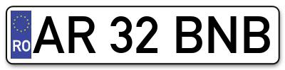 Placuta inmatriculare numar auto  AR-32-BNB, AR 32 BNB, AR32BNB