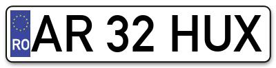 Placuta inmatriculare numar auto  AR-32-HUX, AR 32 HUX, AR32HUX