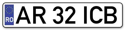 Placuta inmatriculare numar auto  AR-32-ICB, AR 32 ICB, AR32ICB