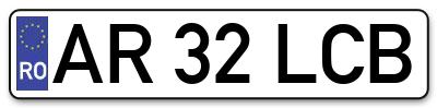 Placuta inmatriculare numar auto  AR-32-LCB, AR 32 LCB, AR32LCB