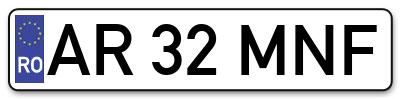 Placuta inmatriculare numar auto  AR-32-MNF, AR 32 MNF, AR32MNF