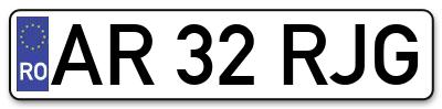 Placuta inmatriculare numar auto  AR-32-RJG, AR 32 RJG, AR32RJG