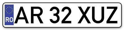 Placuta inmatriculare numar auto  AR-32-XUZ, AR 32 XUZ, AR32XUZ