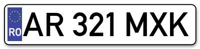 Placuta inmatriculare numar auto  AR-321-MXK, AR 321 MXK, AR321MXK