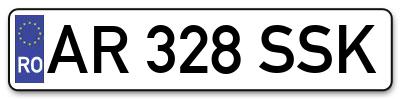 Placuta inmatriculare numar auto  AR-328-SSK, AR 328 SSK, AR328SSK