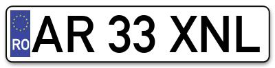 Placuta inmatriculare numar auto  AR-33-XNL, AR 33 XNL, AR33XNL