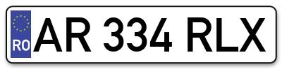 Placuta inmatriculare numar auto  AR-334-RLX, AR 334 RLX, AR334RLX