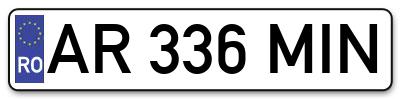 Placuta inmatriculare numar auto  AR-336-MIN, AR 336 MIN, AR336MIN