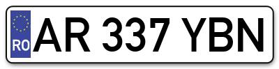Placuta inmatriculare numar auto  AR-337-YBN, AR 337 YBN, AR337YBN