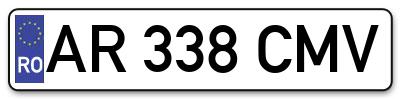 Placuta inmatriculare numar auto  AR-338-CMV, AR 338 CMV, AR338CMV