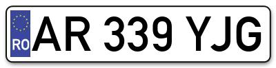 Placuta inmatriculare numar auto  AR-339-YJG, AR 339 YJG, AR339YJG